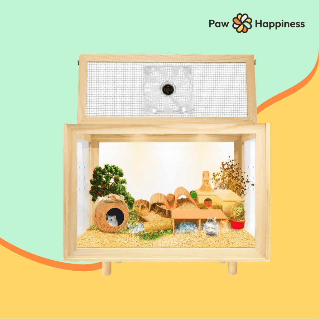 PEJOYT Large Wooden Hamster Cage